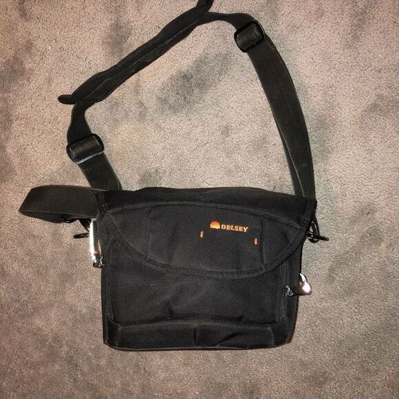 Delsey ODC 33 Medium Camera Shoulder Bag Black Orange